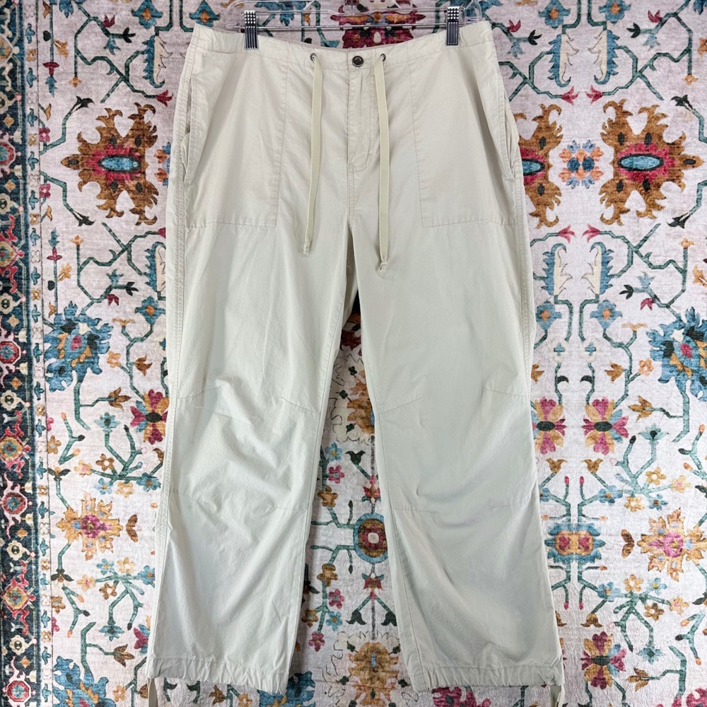 Calvin Klein Jeans Womens Beige Drawstring Cargo Utility Pants Size XL Tan